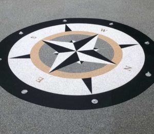 Custom compass design incorporated into Resin Driveway